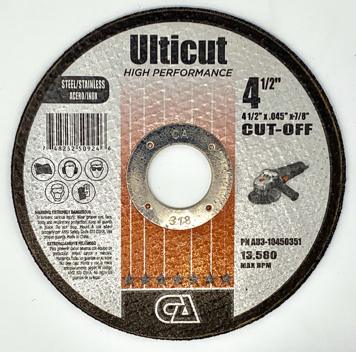 4 1/2" x .045" x 7/8" Type 1 Thin Cut-Off Wheels (Pack of 50)