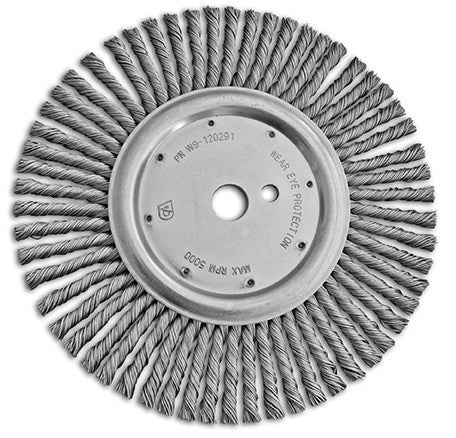 12" x 3/8" x 1" - DPH Carbon Steel Expansion Joint Wire Wheel "Road Brush" (Pack of 2)