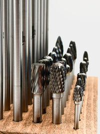 Load image into Gallery viewer, 42 Piece Carbide Master Mechanic Burr Set 1/4" Regular &amp; Long Shank Steel &amp; Aluminum Cutting &amp; 10pc 1/8" Shank for Dremel
