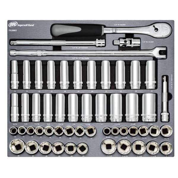 INGERSOLL RAND 54 Piece 1/2" Drive SAE/Metric Master Socket and Accessory Set