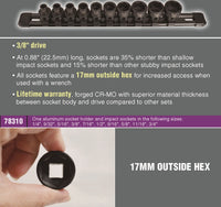Load image into Gallery viewer, ASTRO NANO IMPACT SOCKET - 10PC 3/8" DRIVE 1/4" - 3/4"
