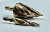 Load image into Gallery viewer, Reaper 4 Flute Cobalt Step Bits Quick Connect &amp; 3/8&quot; Shanks
