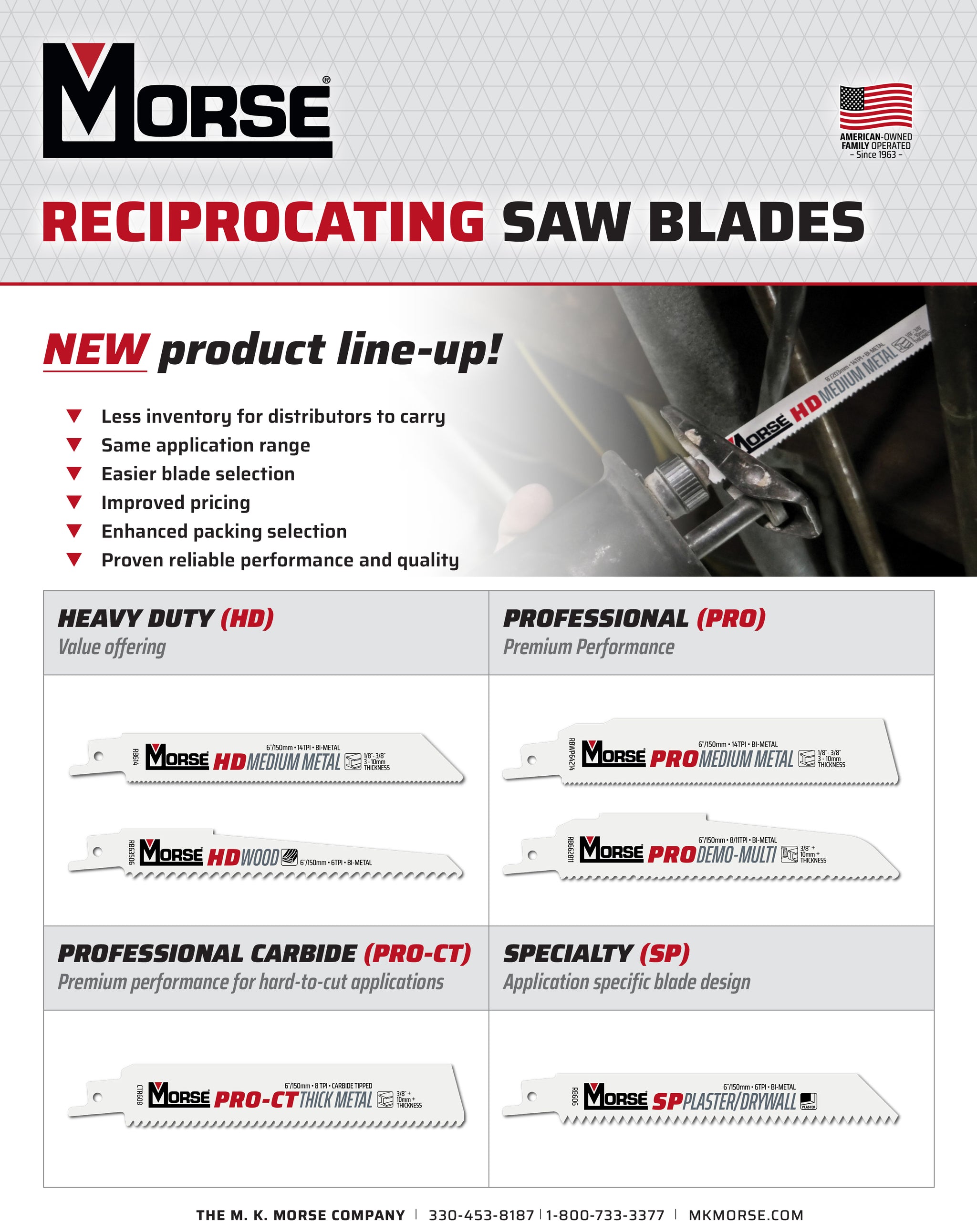 M.K. MORSE Professional (PRO) Bi-Metal Reciprocating Saw Blade 9