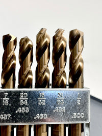 Load image into Gallery viewer, Reaper Cobalt Stubby Machine Screw Length Drill Bits 29pc 1/16” – ½” by 64ths
