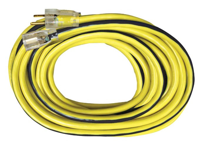 25' 12 gauge 3 conductor  300v SJTW-black/yellow single tap extension cord