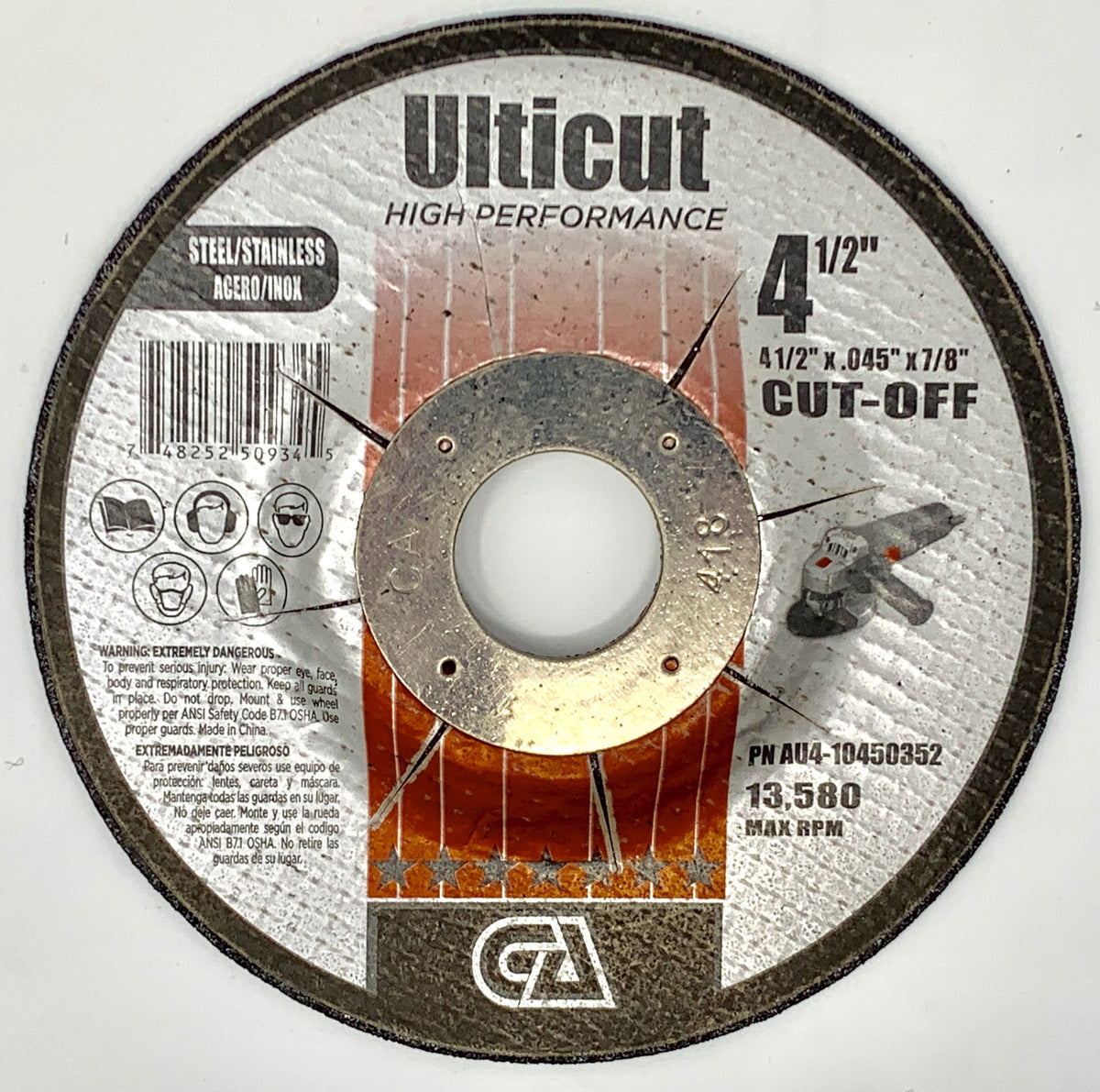4 1/2" x .045" x 7/8" Type 27 Thin Cut-Off Wheels (Pack of 50)