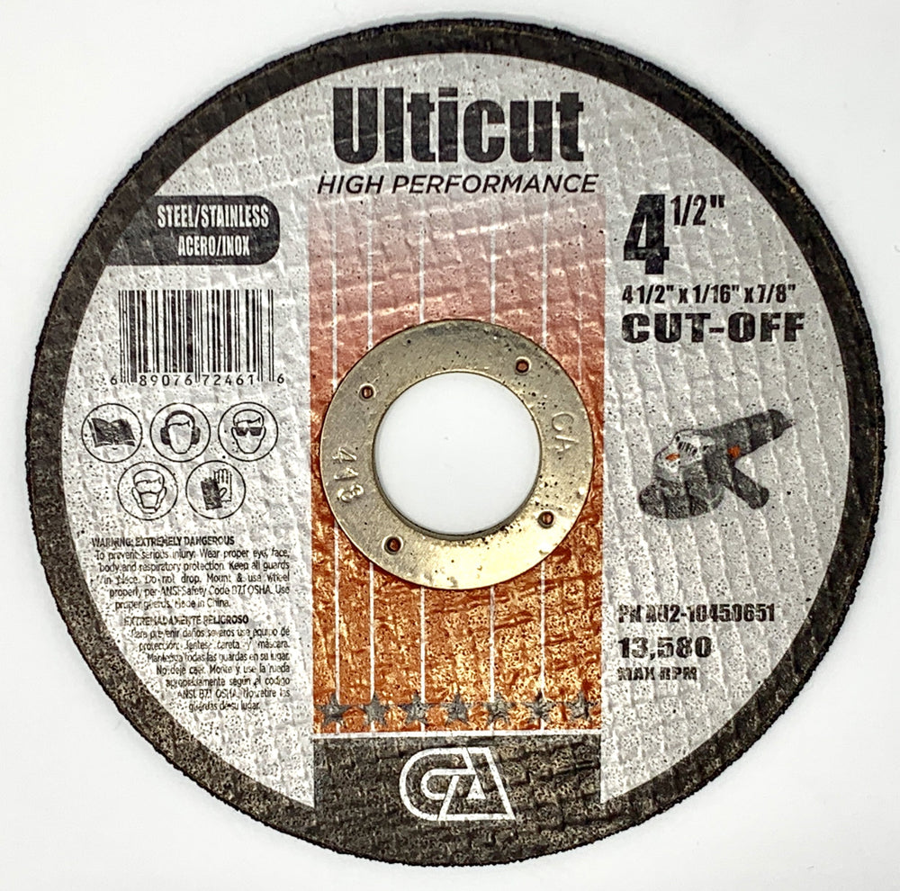 4 1/2" x 1/16" x 7/8" Type 1 Thin Cut-Off Wheels (Pack of 50)