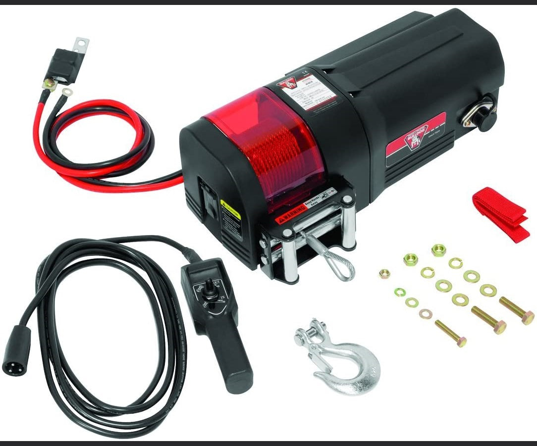 Bulldog 500401 Black DC Electric Utility Winch (DC3500, 3500 lbs, w/Rope and Remote)