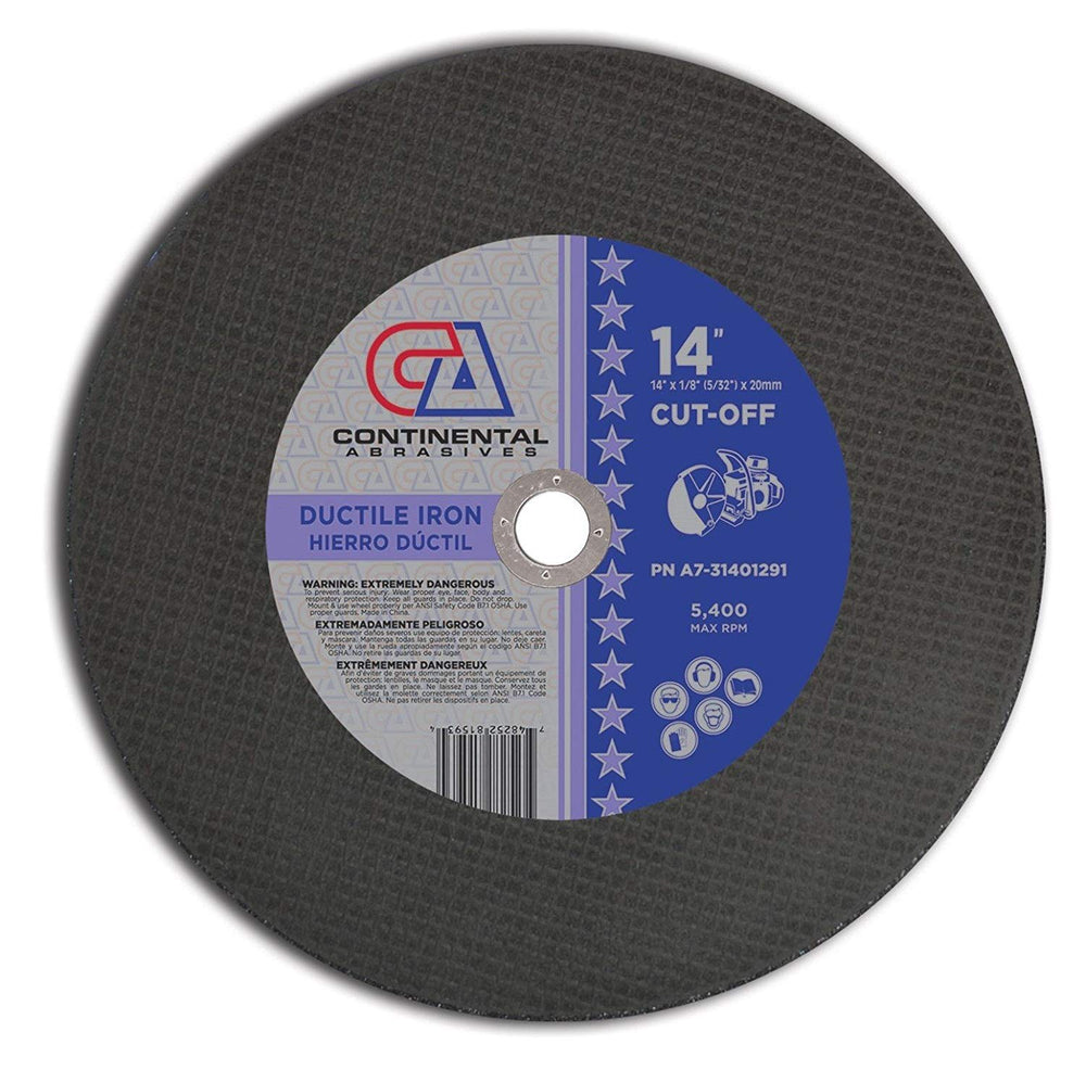 14" x 1/8" (5/32") x 20mm Type 1 Gas Saw Wheels for Ductile Iron (Pack of 10)