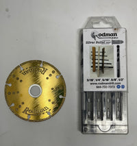 Load image into Gallery viewer, Silver Bullet Multipurpose Drill Bit Set &amp; 4 1/2&quot; Goldfinger Diamond Cut All Blade
