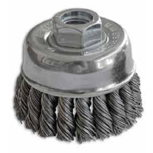 4" x 5/8"-11 .020" Stainless Steel Knot Cup Brush Wire Wheel