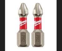 Load image into Gallery viewer, Milwaukee 48-32-3412 Shockwave Matrix Carbide 1 in. Phillips #2 Impact Bit 2 Pc. Set
